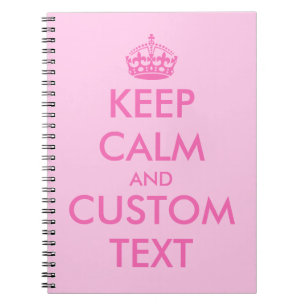 Cuaderno rosa Keep Calm Texto personalizado