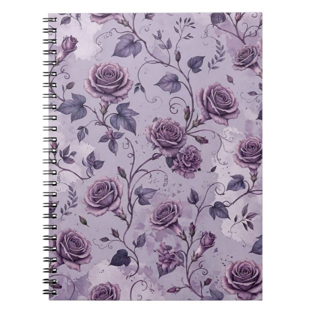 Cuaderno Rosa Lavanda Polvorienta Tonos Soñadores Florales  (Frente)