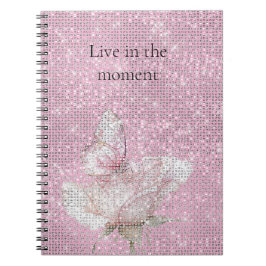 Cuaderno Rosa Mariposa Brillo Rosa Rubor