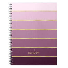 Cuaderno Rosa monocromático con personalización del oro