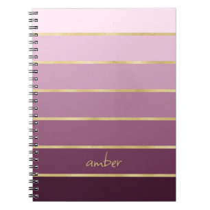 Cuaderno Rosa monocromático con personalización del oro