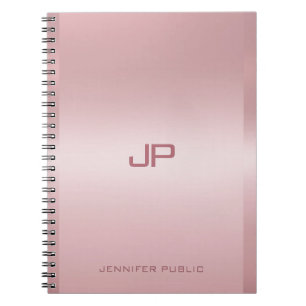 Cuaderno Rosa Monogramado de plantilla personalizada