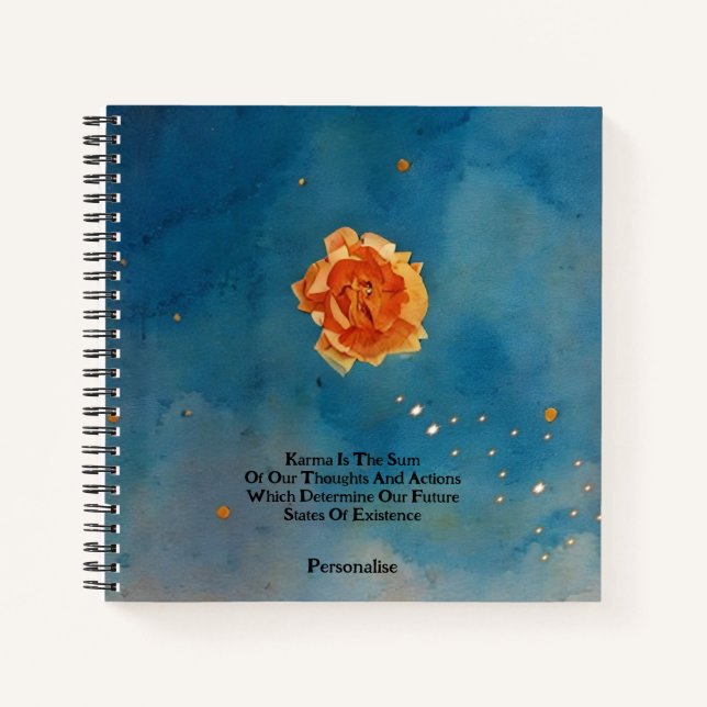 Cuaderno Rosa naranja Flor Karma Cita Blue Sky Journal (Anverso)