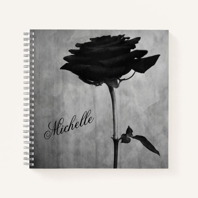 Cuaderno Rosa negro gótico personalizado (Anverso)