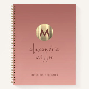 Cuaderno Rosa Oro Cepillado Metalizado de la secuencia de c