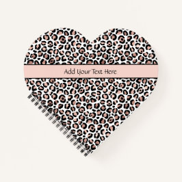 Cuaderno Rosa oro negro estampado leopardo Chic corazón de 