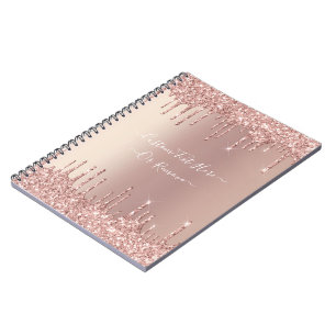 Cuaderno Rosa Oro Purpurina Rubor Perforaciones de espuma P