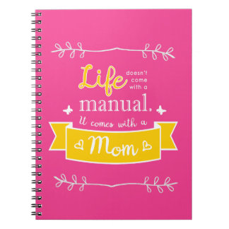 Cuaderno rosa para mamá con cita