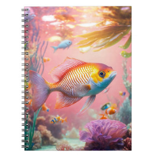Cuaderno Rosa Pastel brillante y brillante acuario colorido