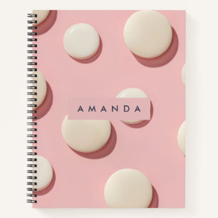 Cuaderno Rosa Pastel Personalizado con Punto de Crema