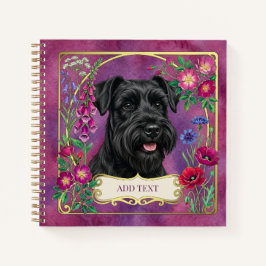 Cuaderno rosa personalizado de Schnauzer negro