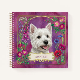Cuaderno rosa personalizado del perro West Highlan