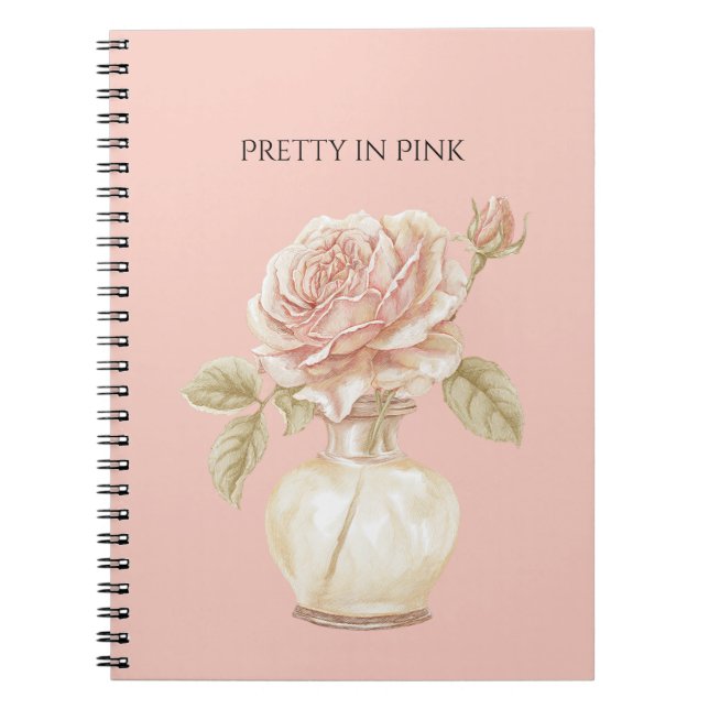 Cuaderno Rosa Pretty in Pink en Jarrón (Frente)