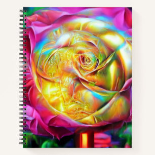 Cuaderno Rosa psicodélico arcoiris