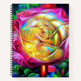 Cuaderno Rosa psicodélico arcoiris
