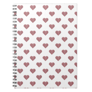 Cuaderno Rosa purpurina Corazón de Oro Fondo Blanco