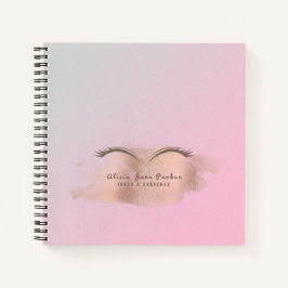 Cuaderno Rosa purpurina de oro artista de moda rosa moderno