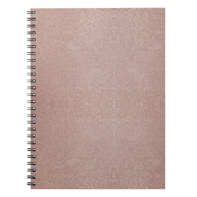 Cuaderno Rosa Purpurina de oro Bonito metálico Girly Sparkl (Frente)