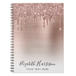 Cuaderno Rosa Purpurina de oro Monogramado