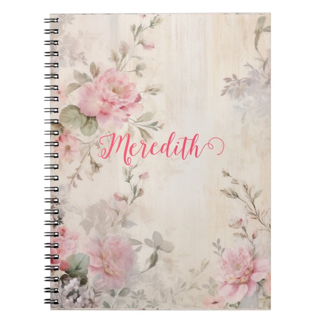 Cuaderno rosa purpurina de oro, Relieve metalizado rosa, na (Frente)
