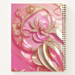 Cuaderno Rosa Purpurina dorado esparkles diamantes rosados 