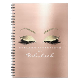 Cuaderno Rosa Purpurina Oro Rosa Ojos Maquillaje Belleza Bl