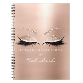 Cuaderno Rosa Purpurina Oro Rosa Ojos maquillaje Nombre de 