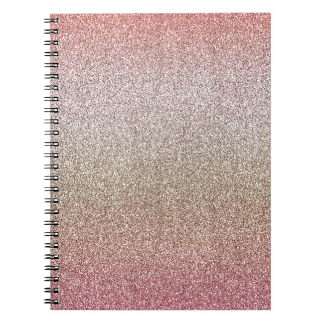 Cuaderno Rosa Purpurina rosa dorado (Frente)