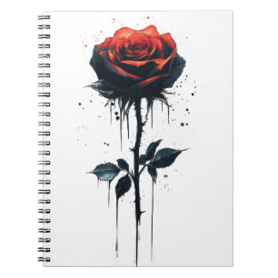 Cuaderno Rosa que gotea sangre: Arte floral gótico