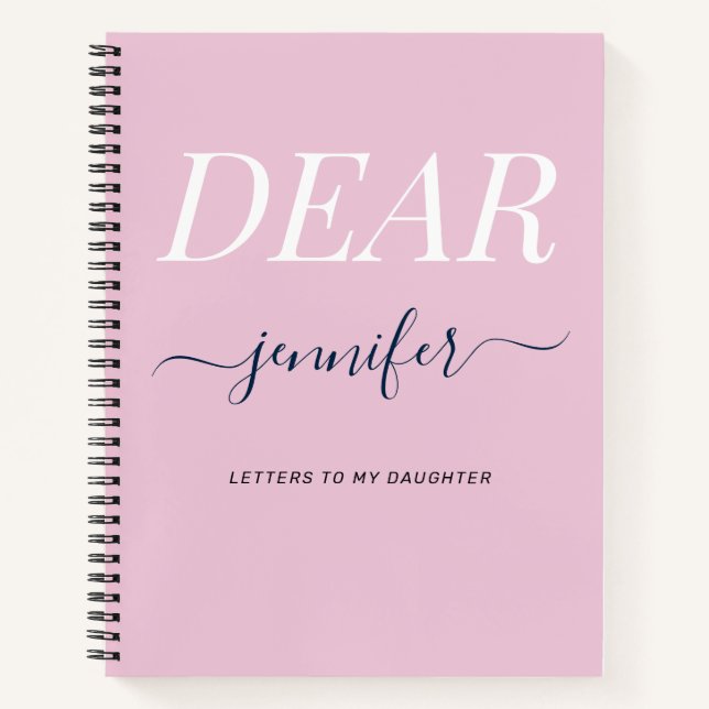 Cuaderno Rosa Querida hija: Memoria Keepsake (Anverso)