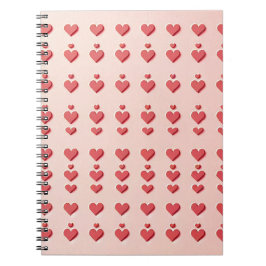 Cuaderno Rosa querido: Corazones rojos adorables
