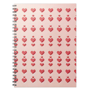 Cuaderno Rosa querido: Corazones rojos adorables