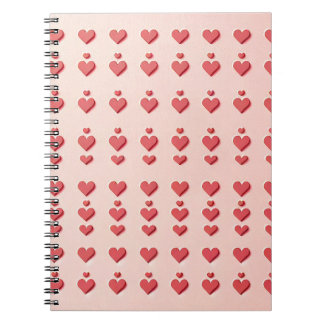 Cuaderno Rosa querido: Corazones rojos adorables