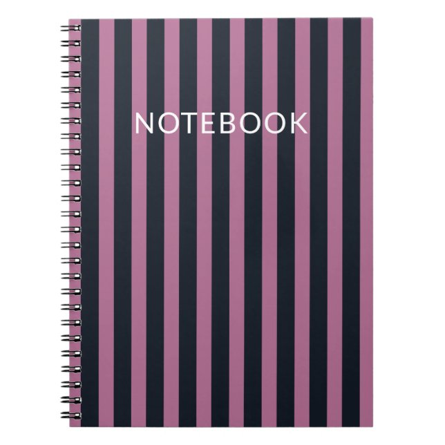 Cuaderno rosa rayado | nombre personalizado de marina (Frente)