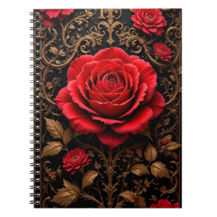 Cuaderno Rosa roja bellamente diseñada