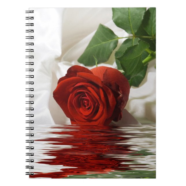Cuaderno Rosa roja bonito con reflexión (Frente)