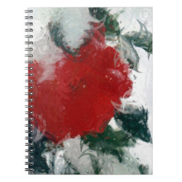Cuaderno Rosa roja en nieve