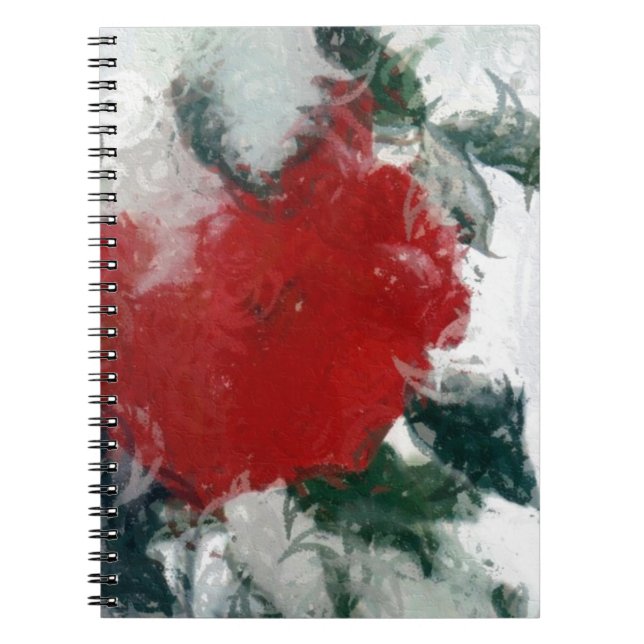 Cuaderno Rosa roja en nieve (Frente)
