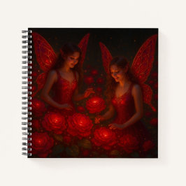 Cuaderno Rosa Roja Hada Fantasía Romántica Amor