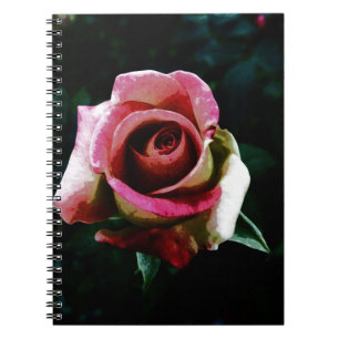 Cuaderno Rosa roja pintada al óleo