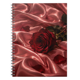 Cuaderno Rosa Roja | Regalo Femenino de Seda Rosa