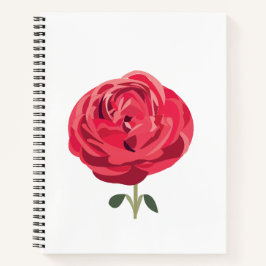Cuaderno Rosa Rojo Flor Flor Flor Rosa Rojo