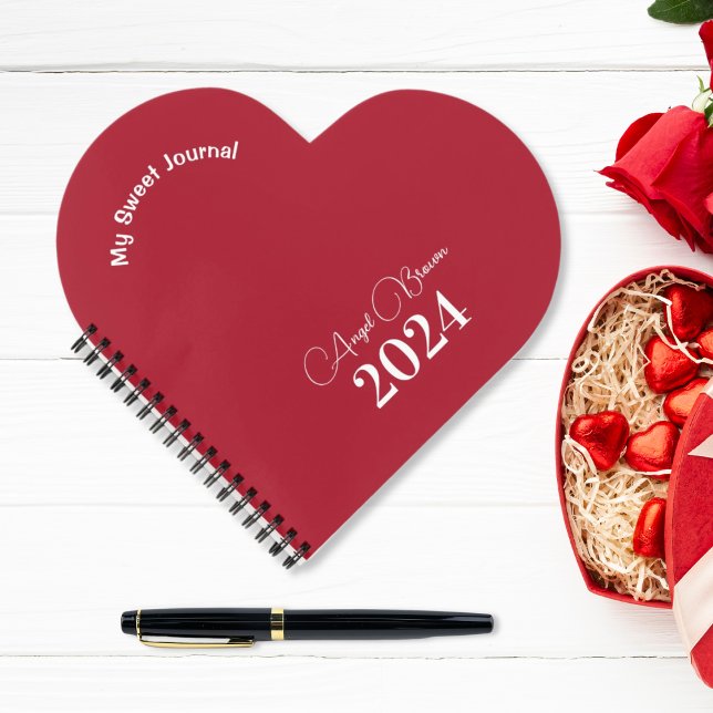 Cuaderno Rosa Rojo, Minimalista Sweet Journal NoteBook (Subido por el creador)