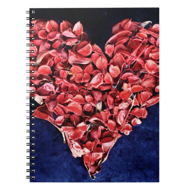 Cuaderno Rosa romántico de amor Petal corazón rojo (Frente)