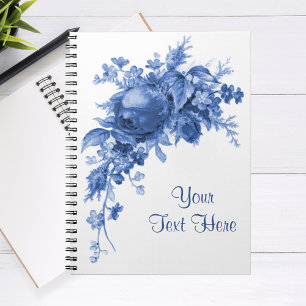 Cuaderno Rosa Romántico Vintage En Azul