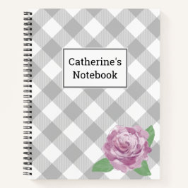 Cuaderno Rosa rosa de búfalo gris personalizable