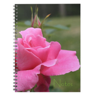 Cuaderno Rosa rosa de grisona con temática de jardín