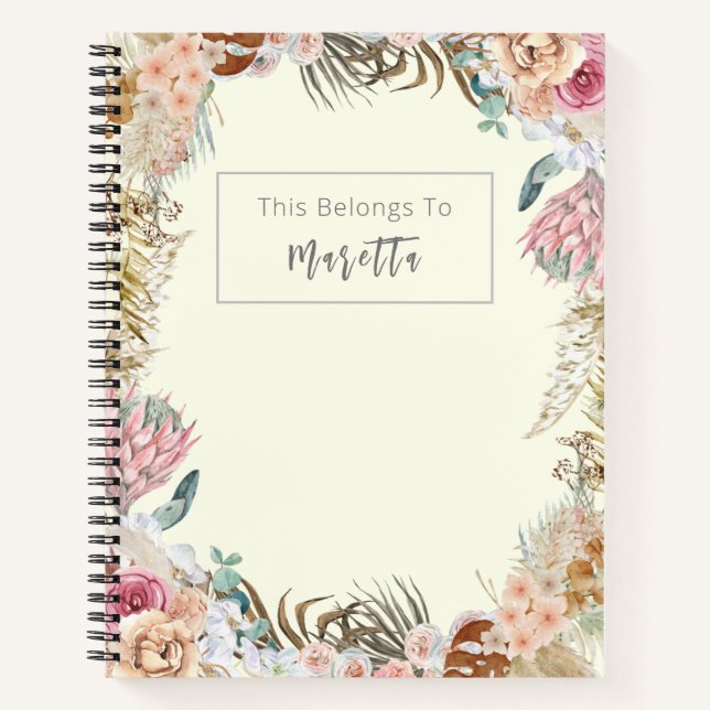 Cuaderno Rosa rosa elegante (Anverso)