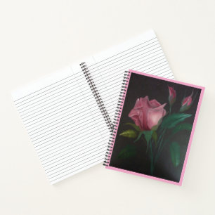 Cuaderno Rosa rosa en bloc de notas en espiral de Rosebuds