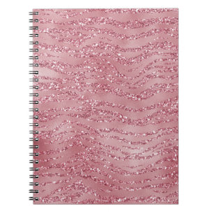 Cuaderno Rosa rosa Purpurina Zebra Animal